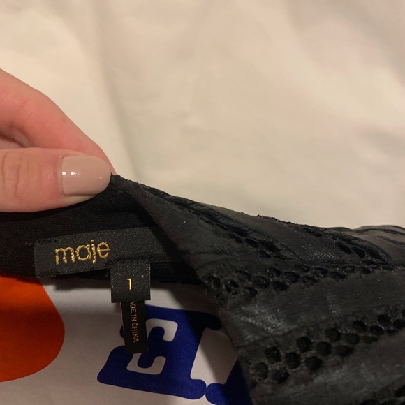 Maje leather look a line dress - Picture 2 of 3